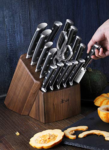 Cangshan S Series 1024043 German Steel Forged 17-Piece Knife Block Set, Walnut