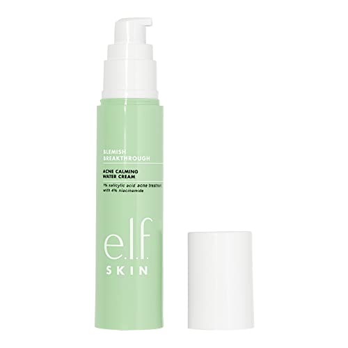 e.l.f. SKIN Blemish Breakthrough Acne Calming Water Cream, Lightweight Face Moisturizer For Fighting Acne, Contains Niacinamide, Vegan & Cruelty-Free