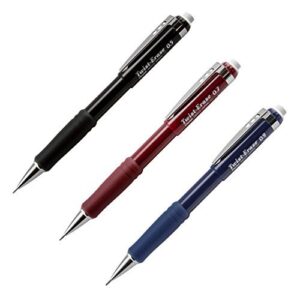 pentel twist-erase automatic mechanical pencils – assorted sizes and barrels: qe515a, qe517b, qe519c, 1 for each