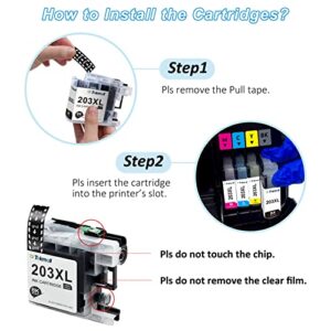 Tekmall Compatible Ink Cartridges for LC203XL LC 203 LC203 LC201 LC205 for MFC-J485DW MFC-J480DW MFC-J885DW mfc-j4620dw MFC-J460DW MFC-J880DW MFC-J680DW MFC-J4420DW Printers