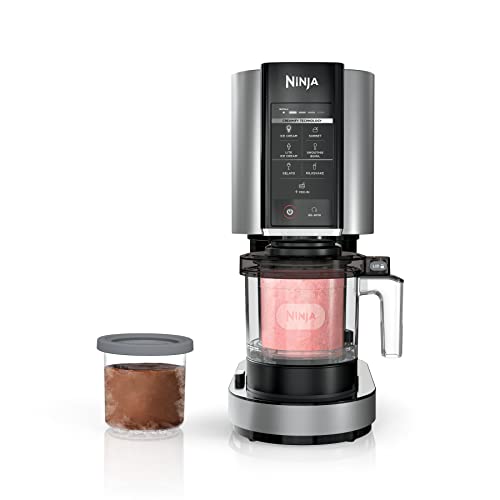 Ninja NC301 CREAMi, Ice Cream, Gelato, Milkshake, Sorbet, and Smoothie Bowl Maker, 7 One-Touch Programs, Silver (Renewed)