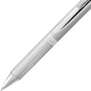 Pentel EnerGel Alloy Retractable Premium Liquid Gel Pen, (0.7mm) Metal Tip, Medium Line, Silver Barrel, Refillable Black Ink