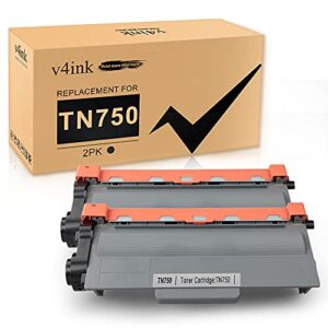 v4ink 2-pack compatible toner cartridge replacement for brother tn-750 tn750 tn-720 tn720 high yield toner cartridge for brother hl-5470dw hl-5450dn hl-6180dw mfc-8710dw mfc-8950dw mfc-8910dw printer
