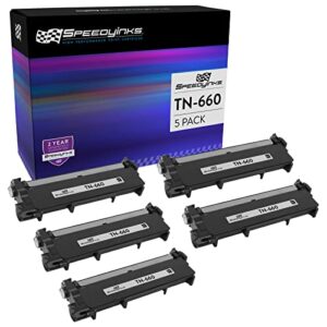 speedyinks compatible toner cartridge replacement for brother tn660 tn-660 (black, 5-pack) for use in hl-l2380dw hl-l2320d hl-l2300d hl-l2340dw hl-l2305w dcp-l2540dw printer