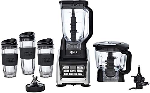 Nutri Ninja Mega 1200 Watts Kitchen System, Blending and Food Processing, 1 Base 2 Functions Auto-iQ Technology