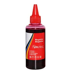 Veltec Premium Universal Refill Dye Ink for Epson, Canon, HP, Lexmark, Brother, Samsung, Dell, Kodak and Most Inkjet Printers – 4 Colors (3.4 oz Each Bottle)