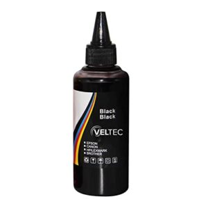 Veltec Premium Universal Refill Dye Ink for Epson, Canon, HP, Lexmark, Brother, Samsung, Dell, Kodak and Most Inkjet Printers – 4 Colors (3.4 oz Each Bottle)