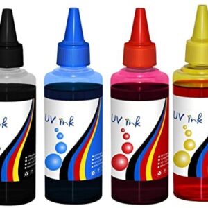 Veltec Premium Universal Refill Dye Ink for Epson, Canon, HP, Lexmark, Brother, Samsung, Dell, Kodak and Most Inkjet Printers – 4 Colors (3.4 oz Each Bottle)