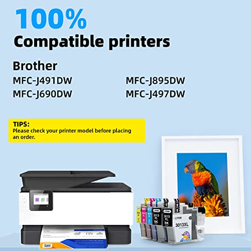 FLYINK lc3013 lc3011 Ink cartridges bk/c/m/y for Brother MFC-J491DW MFC-J895DW MFC-J497DW Printer