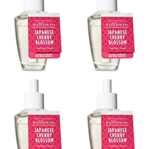 Bath and Body Works Japanese Cherry Blossom Wallflower Fragrance Refill. 4 Pack 0.8 Oz
