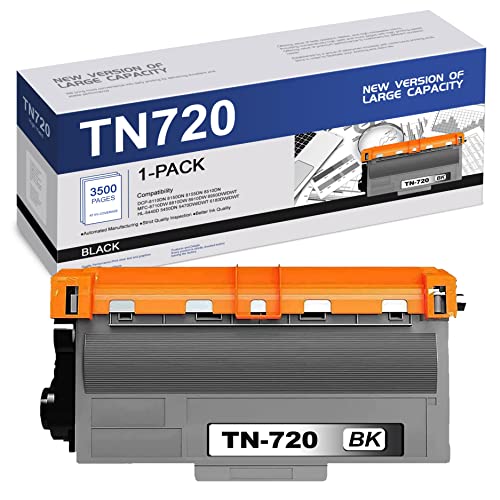 EDH Compatible TN720 TN-720 Toner Cartridge Replacement for Brother High Yield Compatible with DCP-8110DN 8150DN 8510DN MFC-8710DW 8810DW 8910DW 8950DW/DWT HL-5440D 5470DW/DWT Printer (1 Pack,Black)