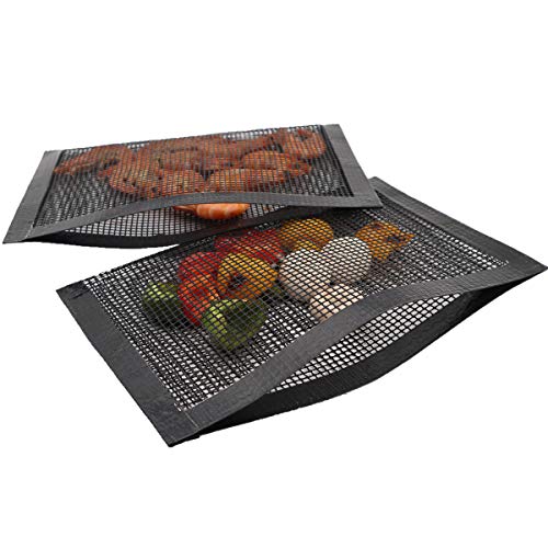 Bluedrop Non Stick Mesh Bag For Grill PTFE Toaster Oven Bags Barbecue Pockets Sheets Pack of 2