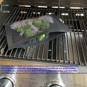 Bluedrop Non Stick Mesh Bag For Grill PTFE Toaster Oven Bags Barbecue Pockets Sheets Pack of 2