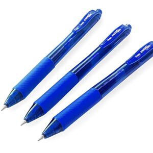 pentel energel x bl107 – retractable liquid gel ink pen – 0.7mm – 84% recycled – blue – pack of 6
