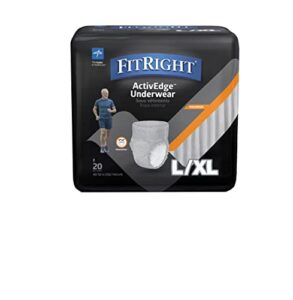 medline – fit23mlxl fitright incontinence underwear for men, disposable underwear with heavy absorbency, large/xl, 20 count