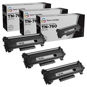 ld products compatible toner cartridge replacement for brother tn760 tn-760 tn 760 tn730 tn-730 (black, 3-pack) for dcp-l2550dw hl-l2325dw hl-l2370dw hl-l2390dw hl-l2395dw mfc-l2717dw mfc-l2730dw