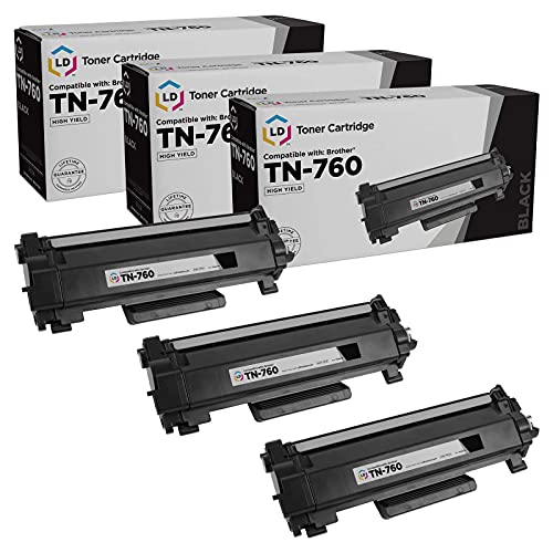 LD Products Compatible Toner Cartridge Replacement for Brother TN760 TN-760 TN 760 TN730 TN-730 (Black, 3-Pack) for DCP-L2550DW HL-L2325DW HL-L2370DW HL-L2390DW HL-L2395DW MFC-L2717DW MFC-L2730DW