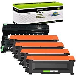 greencycle tn450 toner cartridge dr420 drum unit set compatible for brother mfc-7360n dcp-7065dn intellifax 2840 2940 mfc-7860dw hl-2240d hl-2270dw hl-2280dw printer (4 toner, 1 drum)