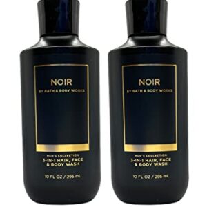 Bath and Body Works 2 Pack Men's Collection 2 in 1 Hair and Body Wash NOIR.
