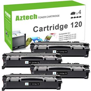 aztech compatible toner cartridge replacement for canon 120 crg 120 crg-120 use for canon imageclass d1120 d1320 d1550 d1520 d1350 d1370 d1150 d1100 d1170 d1180 mf6680dn printer ink (black, 4-pack)