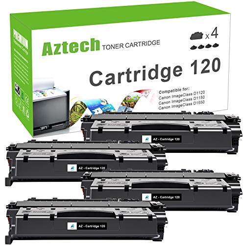 Aztech Compatible Toner Cartridge Replacement for Canon 120 CRG 120 CRG-120 use for Canon ImageCLASS D1120 D1320 D1550 D1520 D1350 D1370 D1150 D1100 D1170 D1180 MF6680dn Printer Ink (Black, 4-Pack)