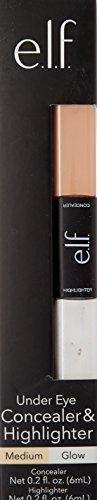 e.l.f. Cosmetics Undereye Concealer and Highlighter, Dual-Ended Stick Conceals Blemishes and Brightens Skin, Medium