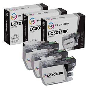 ld products compatible ink cartridge replacement for brother lc3013 lc3013bk high yield (black, 3-pack) for use in mfc-j491dw, mfc-j497dw, mfc-j690dw, mfc-j895dw