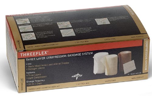 Medline Threeflex 3-Layer Compression Bandage System, 8 Count