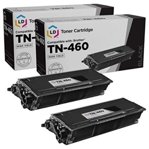 ld products toner cartridge replacement for brother tn460 high yield (black, 2-pack) compatible with multi-function: mfc-1260, mfc-1270, mfc-2500, mfc-8300, mfc-8500, mfc-8600, mfc-8700, and mfc-9600