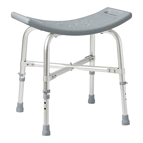 Medline Heavy Duty Shower Chair Bath Bench Without Back, Bariatric Bath Chair Supports up to 550 Lbs