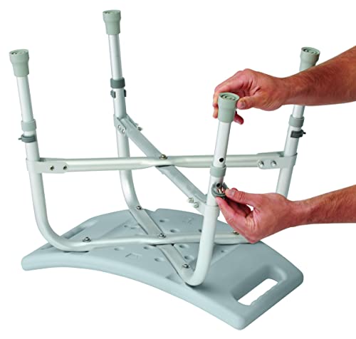 Medline Heavy Duty Shower Chair Bath Bench Without Back, Bariatric Bath Chair Supports up to 550 Lbs