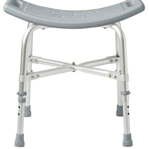 Medline Heavy Duty Shower Chair Bath Bench Without Back, Bariatric Bath Chair Supports up to 550 Lbs