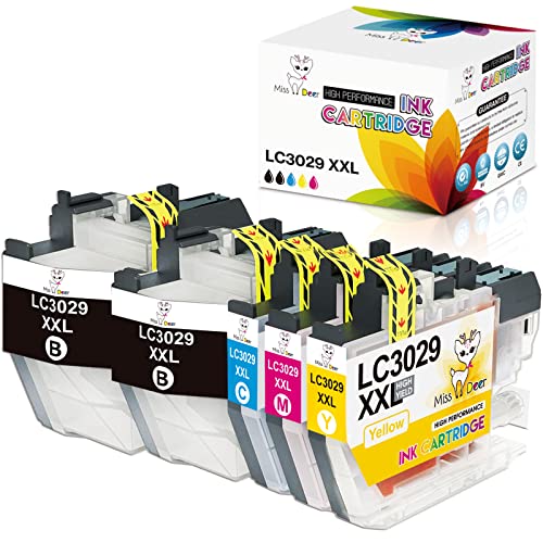 Miss Deer Compatible LC3029 Ink Cartridges Replacement for Brother Ink Cartridges LC 3029 XXL LC 3029XXL for MFC-J5830DW MFC-J6535DW MFC-J5930DW MFC-J6935DW MFC-J5830DWXL (2 BK 1 C 1 Y 1 M) 5-Pack