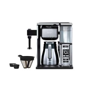 ninja coffee bar auto-iq programmable coffee maker with 6 brew sizes, 5 brew options, milk frother, removable water reservoir, stainless carafe (cf097)