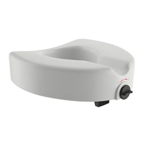 Medline Locking Elevated Toliet Seat, with Arms, White, 5"