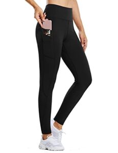 baleaf women’s fleece lined water resistant legging high waisted thermal winter hiking running pants pockets black medium