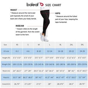 BALEAF Women's Fleece Lined Water Resistant Legging High Waisted Thermal Winter Hiking Running Pants Pockets Black Medium