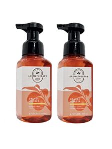 bath and body works 2 pack aromatherapy energy orange ginger gentle foaming hand soap 8.75 ounce dark brown bottle with orange band