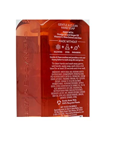 Bath and Body Works 2 Pack Aromatherapy Energy Orange Ginger Gentle Foaming Hand Soap 8.75 Ounce Dark Brown Bottle with Orange Band