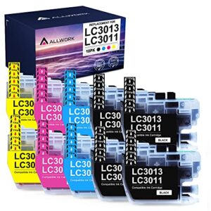 [latest version] lc3013 3011 allwork compatible ink cartridges replacement for brother lc3013 lc3011 ink cartridge works with brother mfc-j690dw mfc-j491dw mfc-j497dw mfc-j895dw inkjet printer 10-pack