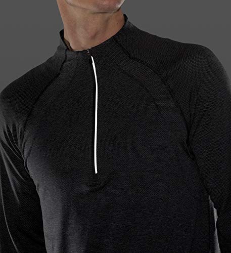 Lululemon Athletica Mens Metal Vent Tech 12 Zip Long Sleeve Shirt (Deep Coal, M),Medium