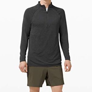 Lululemon Athletica Mens Metal Vent Tech 12 Zip Long Sleeve Shirt (Deep Coal, M),Medium