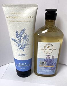 bath & body works – aromatherapy -sleep – lavender vanilla – bundle – body wash & foam bath 10oz. & body cream 8 oz