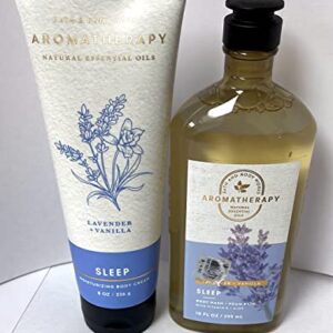 Bath & Body Works - Aromatherapy -Sleep - Lavender Vanilla – Bundle - Body Wash & Foam Bath 10oz. & Body Cream 8 oz