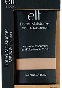 e.l.f. Cosmetics Tinted Moisturizer, Light Coverage, UVA/UVB SPF 20 Protection, Beige, 0.88 Fluid Ounces