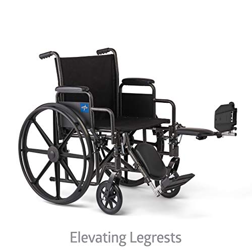 Medline Wheelchair, Swing-Back Desk-Length Arms And Elevating Leg Rests, 18" x 16" Seat (W x D)