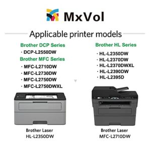 MxVol Compatible Toner Cartridge and Drum Unit Replacement for Brother TN760 DR730 DR 730 use for HL-L2350DW MFC-L2750DW HL-L2395DW Printer (2 Toners+1 Drum, 3-Pack)