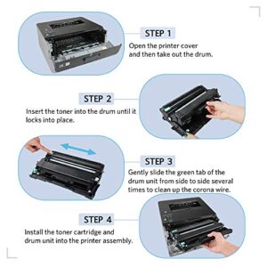 MxVol Compatible Toner Cartridge and Drum Unit Replacement for Brother TN760 DR730 DR 730 use for HL-L2350DW MFC-L2750DW HL-L2395DW Printer (2 Toners+1 Drum, 3-Pack)