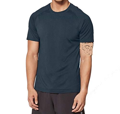 Lululemon Mens Metal Vent Tech Short Sleeve Shirt (Nautical Navy, XXL)