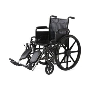 Medline K1 Basic Vinyl Wheelchair with Swing-Back Desk-Length Arms and Elevating Leg Rests, 16-Inch Wide Seat